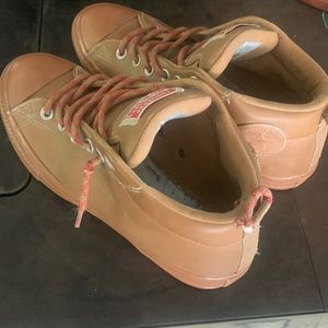Tan leather converse